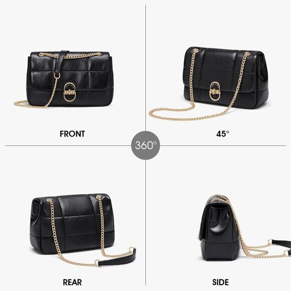 Leather Crossbody Bag Women Medium Shoulder Purse Clutch Satchel Evening - Picture 3 of 6